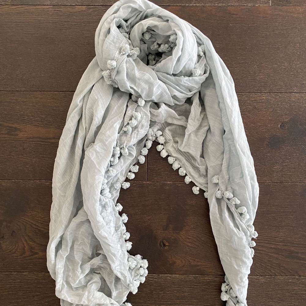 MATTA POMPOM SCARF FRENCH BLUE